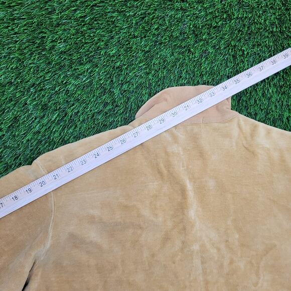 Vintage 80s MOD Velour 1/4 Zip Sweater Womens XL 23x23 Boxy - Picture 3 of 10